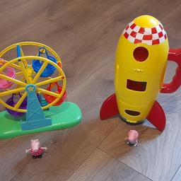 peppa pig rocket also makes noises and big wheel with figures collection only