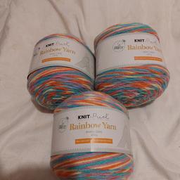 knit & purl medium aran.
Colour: mardi gras 200g per roll. includes pattern on packaging. Can be used for both knitting and crochet.
£4 per roll or £10 for all three.