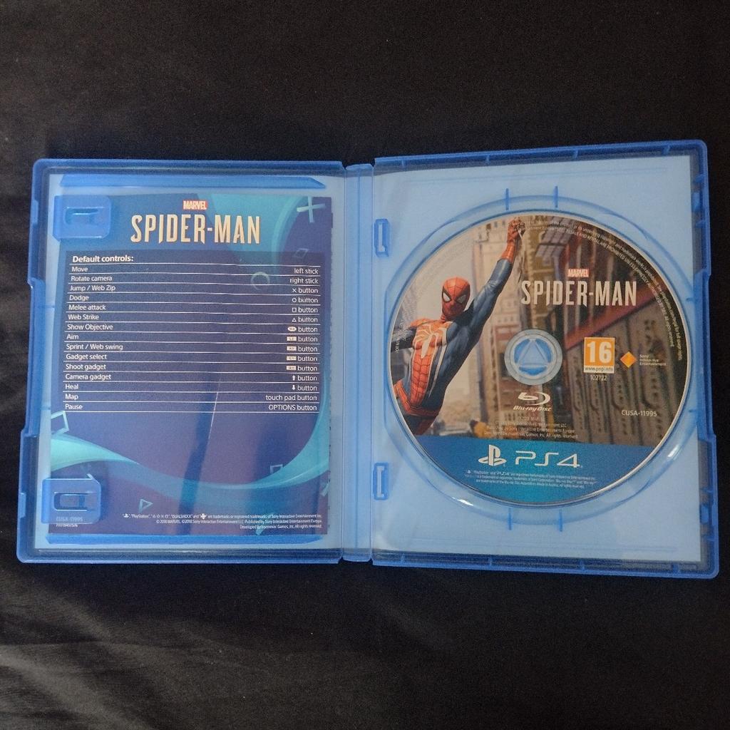 Amazing condition Spiderman PS4 game.
Still in great working order and no longer needed anymore.
Collection in Battersea.