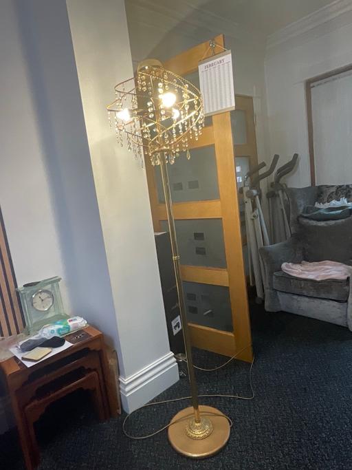 Buy & Sell Leicestershire Leicester - Photos for Used: long floor lamp crystal v.good working