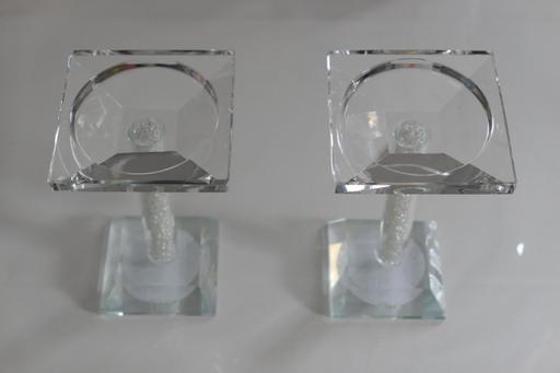 Buy & Sell South West London Lambeth - Photos for Elegant Pair of 15 cm Glass Candle Holders