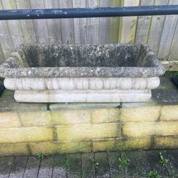 Three stone planters in very good condition.
No chips on them
All they need is a good power wash
These are very heavy