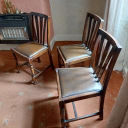 set of 3 chairs in original condition ready to be upcycled and re upholstered. £25 can deliver locally 10 miles for asking price.