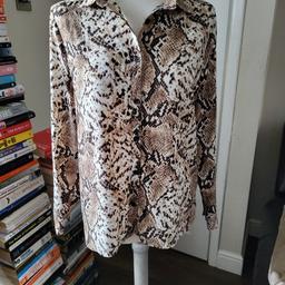 Beige animal print patterned smart shirt blouse from Missguided in size 8. Hardly used