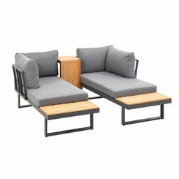 Verkaufe Lounge Set Anthrazit Grau 

1 Hälfte ohne Tisch mit Polster

Maße:  ca 175 x 78 x 70