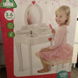 ELC
White
Wooden Dressing Table With Stool.
New in sealed box
Comes from a smoke and pet free home