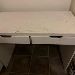 In good condition but just has some scratches and marks that can be easily fixed. The drawers work perfectly.