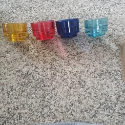 multi coloured glass tealight candle holders