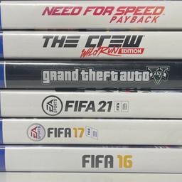 Need for Speed Payback 
The Crew wild run Edition
Fifa 17
Fifa 16
Fifa 21 
GTA 5 

Der Preis ist verhandelbar