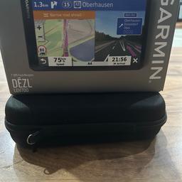 Have for sale a Garmin Dezl lgv700 truck sat nav in excellent condition comes complete with lead 2x mounts instructions and a carry case . For full spec check the internet . Collection from Litherland Liverpool will post depending on price 