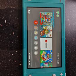 nintendo switch lite 
blue 
no damage to screen 
missing one rubber off analogue 
damage to casing 
doesn't effect use 
collection only 
no silly offers 
has box and charger