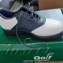 Black and White Golf Shoes. Look new and includes original box. Can be viewed at our support shop at 1 Cobden Street, Allerton