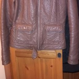 brown leather next jacket size 8 denim jacket size 10 £10 for the both