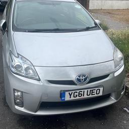 Toyota Prius HYBRID 2012 Silver ULEZ FREE 
Road Tax only £20 per year 
Autometic Hybrid 
First to see will buy it 
Very economical in fuel. 
Miles driven mostly motorway 
Engine and battery very good condition 
237000 miles driven 

Ideal for Personal Use delivery Food or Amazon 
ULEZ free compliment ideal for London 
Euro 6 
Clean inside out 
Minor dent on passenger side door or Only Minor Scratches at rear bumper

£2950

First to see will buy 

Mot done last month expiry 28/08/24
good condition 
Car suspension excellent condition as mostly done motorway miles. 

First to see will buy it . 
Call now for viewings