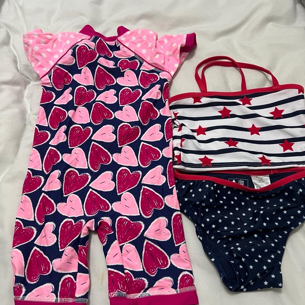 Girls gap 2 piece costume and cover up . Excellent condition . Age 2/3 £5 for both