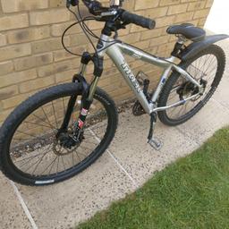 Fully in Working Condition:-

Mountain Bike TREKS SLR ALPHA SUPER LIGHT RACE custom Butted/Seamless Drawn 26inch in good condition Silver.

Frame size is 26''
Wheel Size 49/51 (26x2.1)
Tyre brake for ready to ride wheels is 26
Lightweight Aluminium Frame 18
Gears set Schimano Tournay 27
Quick Release Aloys Wheels 49/51
Breaks and tyres are in good condition collection from Addlestone good Condition.
For quick contact Mob: 0 7 8 5 2 8 4 2 9 8 4
Thanks