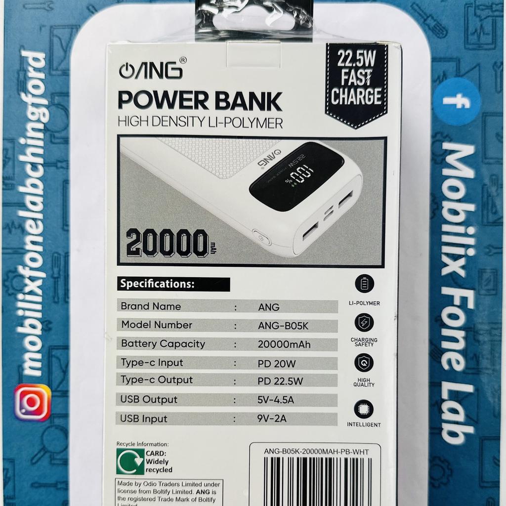 ANG B05K 20000 mAh Fast Wireless Charging Power Bank Portable Battery Charger

Brand: ANG

Model: B05K

Condition: New

Storage: 20000mAh

NO POSTAGE AVAILABLE, ONLY COLLECTION!

Any Questions....!!!!
***
Please Feel Free To Contact us @
0208 - 523 0698
10:30 am to 7:00 pm (Monday - Friday)
11:00 am to 5:30 pm (Saturday)

Mobilix Fone Lab Chingford
67 Chingford Mount Road,
Chingford , London E4 8LU