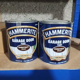 2 tins of Hammerite Garage Door Paint in chestnut brown 750ml each. unopened. £21 each at B&Q