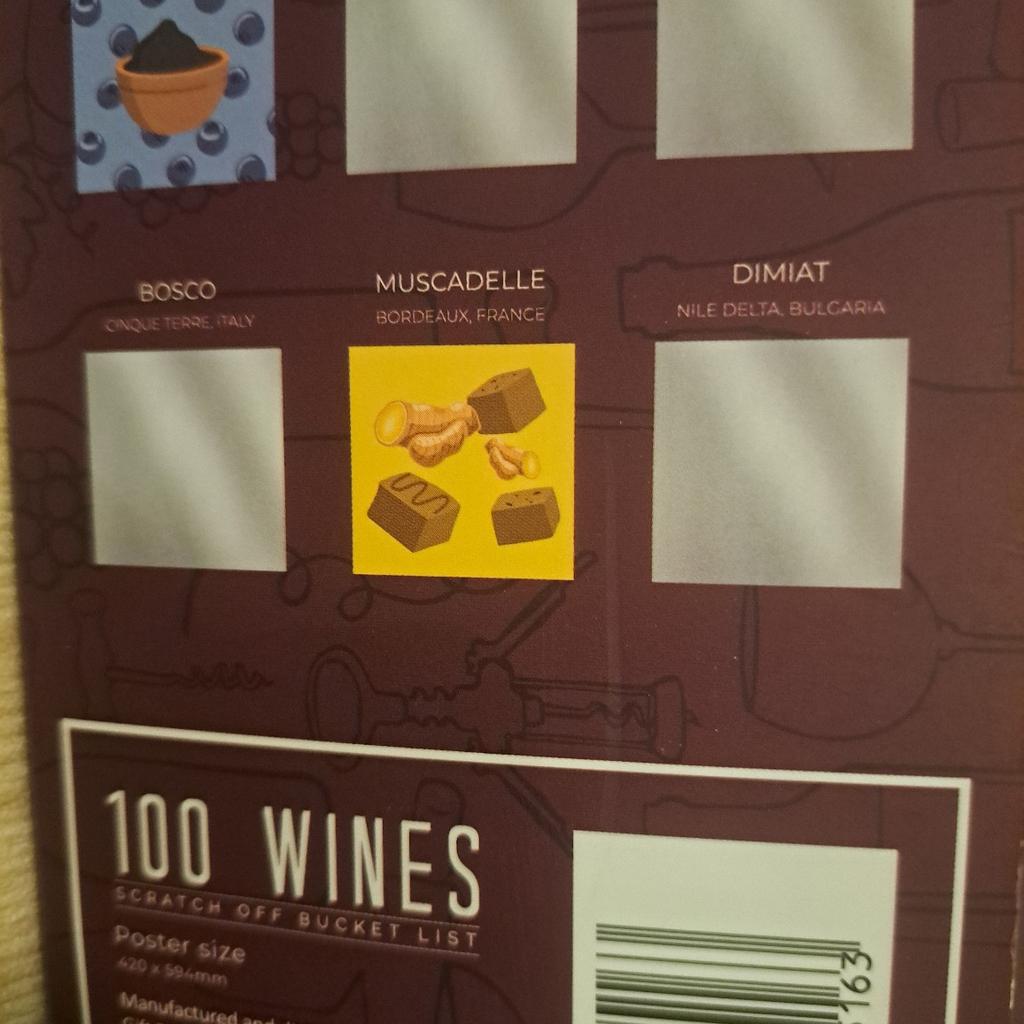 Wine tasting game
Scratch off poster to test and taste different wines
New
Collection from Conisbrough or may be able to deliver local