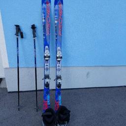 Ski - Fischer SRC 160 cm mit Bindung  ! Ski - Stöcke 120 cm ! Ski - Schuhe zu passender Bindung ! Größe laut Beschriftung der Ski - Schuhe ! ( Siehe Fotos )