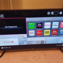 LG 42 INCH SMART FULL HD LED TV WITH WIFI, APPS, FREEVIEW HD, FREESAT HD

COMES ON ITS STAND WITH REMOTE CONTROL

FULLY WORKING AND IN EXCELLENT CONDITION

42 INCH SCREEN
SMART TV WITH APPS - NETFLIX, YOUTUBE, AMAZON PLAYER
FULL HD 1080P
3 X HDMI PORTS
3 X USB PORTS
OPTICAL PORT
SCART PORT
COMPONENT PORT
ETHERNET PORT
HEADPHONE PORT

CAN DELIVER FOE PETROL COST