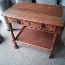 retro table. 27"wide X 18" deep X 26" high. in light wood. lovely table but was gran's and doesn't go in our house.collect please from oxenhope Bradford 22