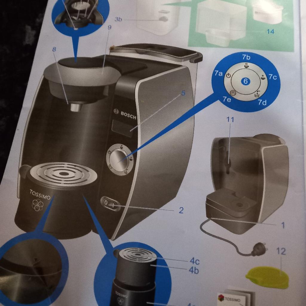 Tassimo pod coffee machine.Has brita maxtra water filtration.Also pod holder.Pick up rochdale.
