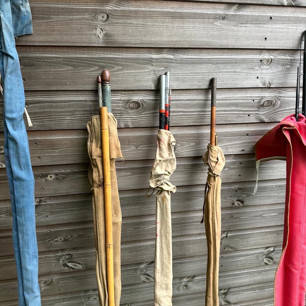 Fishing Rods. Old fishing rods x 8 all sorts and sizes I’m not into fishing myself selling for someone else not sure on condition can be checked would rather sell all together
