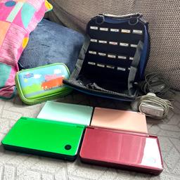 Huge bundle!!
2 x DS Lite - 1 pink (really good condition) and 1 blue (has scratches)
2 x DSi XL - 1 burgundy and 1 green - both really good condition.
Each console has a charger
25 varied games stored in a Mario storage bag
DS Lite Peppa Pig case
All fully working.
Collection only