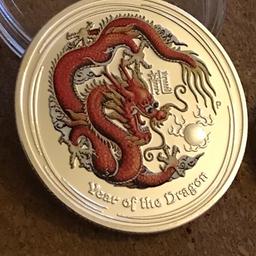 Silver Year of the Dragon Coin comes in a protective plastic case Australian coin is Silver plated