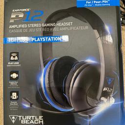 Turtle beach gaming headset with microphone for PS4 in box. Good condition. From smoke and pet free home