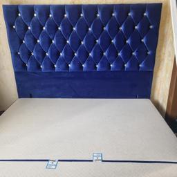 I am selling a blue velvet king size bed.It has only been used a couple of times and is in immaculate condition.The bed also has 4 side drawers for storage.The original retail price of the bed was very high but I am selling 6for bargain price. Collection only please and bed will have to be dismantled by buyer on purchase.Reasonable offers will be considered