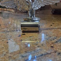 Wide winged chrome car/truck bonnet mascot. Badge bar clamping bracket included. Collection only from Stourbridge. Delivery/postage is not available.