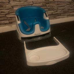 Ingenuity Baby bumbo seat with tray and chair straps so can be fastened to a chair to sit at a dining table

It’s in immaculate condition and cup holder wipeable seat and tray come off to clean.

Was hardly used tbh been kept clean and looked after