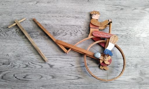 Buy & Sell West Midlands Birmingham - Photos for old french wood toy man on bike with bell