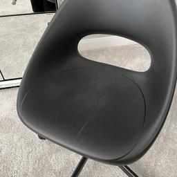 Black Ikea plastic swivel chair. Few light scratches can be seen on photos. From a pet and smoke free home. £45 in ikea wanting £15
