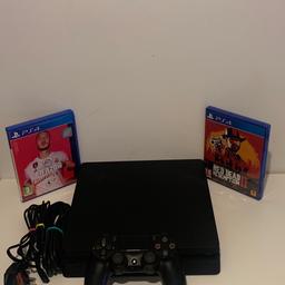 PS4 slim in excellent condition console works perfectly with no issues comes with 2 games

please see all pics.

Console will be shown working before payment is made so you can buy with confidence.

What u get -
PS4 slim console
Power cable
HDMI
Original controller V2
charge cable
2 games (see pics)

Collection or local delivery available

£140

Thank you

*From A Smoke & Pet Free Home*