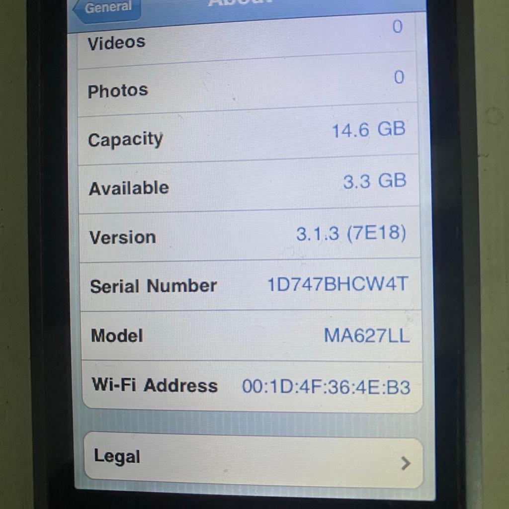 Hi,
I have for sale an IPod touch which is the 1st generation 16gb model
iPod is in full working order and is ready for setting up via iTunes.
Screen has no cracks or damage.

Any questions please feel free to ask.

Thanks for looking