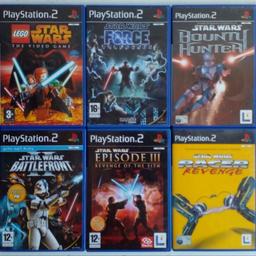 Ten (10) Star Wars theamed games for the PlayStation 2 games console Including -

Star Wars The Force Unleashed
Star wars Bounty Hunter
Star Wars Starfighter
Star Wars Jedi Starfighter
Star Wars Racer Revenge
Star Wars Episode lll
Lego Star Wars l
Lego Star Wars ll
Star Wars Battle Front
Star Wars Battle Front ll

These are used items

Cash on collection/Local delivery or post available from Leyton E10
