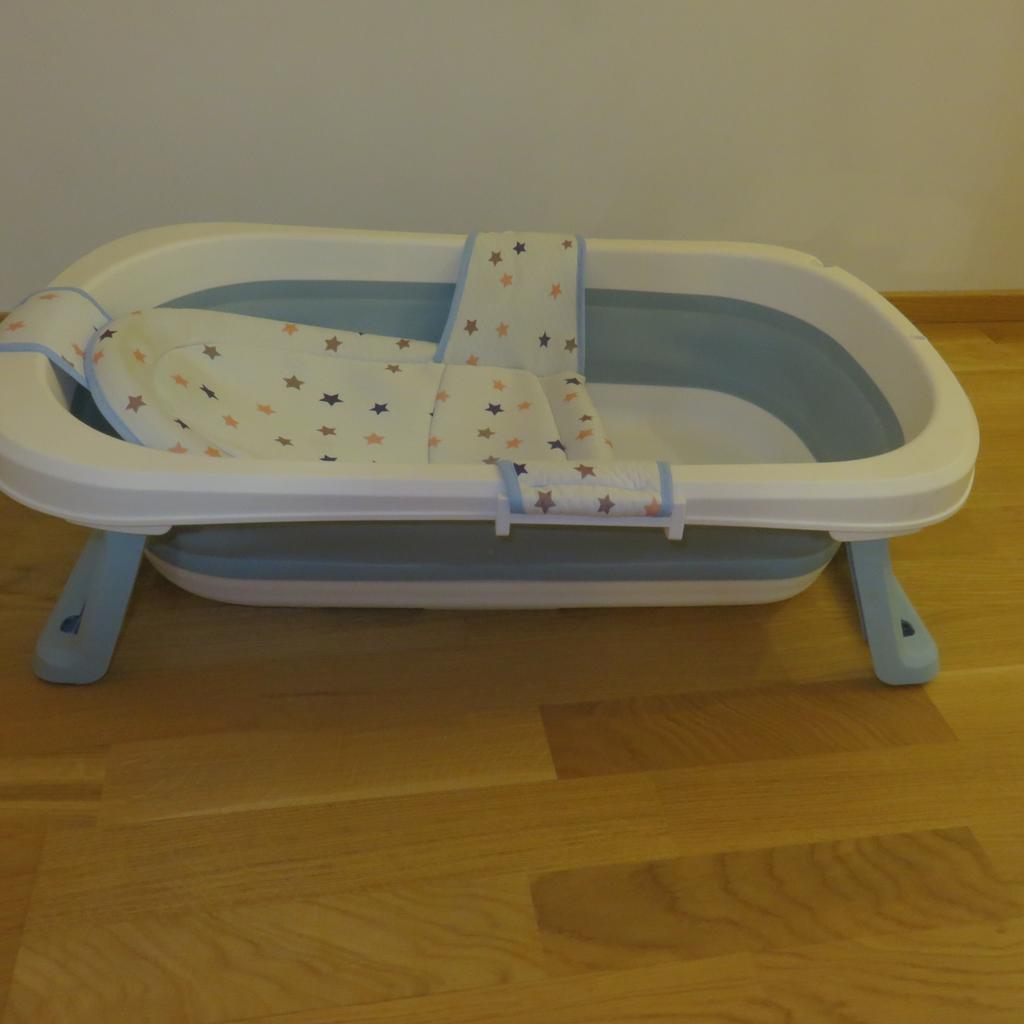 Faltbare Babywanne mit 50 Litern Volumen von BEARTOP | inkl. Badewanneneinsatz Baby | ergonomisch & kompakt | stabiles PP & TPE Plastik | platzsparend | Blau. Nue preis : 60 Euró