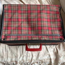 Retro 1960’s red tartan suitcase small