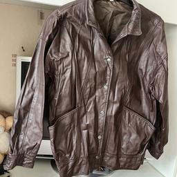 Ladies real leather jacket brown never been worn size 16