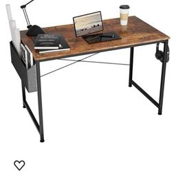 Here for sale is a Homidec modern computer desk in rustic brown. The sizes are displayed in the pictures. It comes flat packed and its brand new in box the instructions come with it. Any questions feel free to ask. Thanks for looking. Cash only please.
