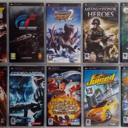 A collection of Ten (10) PlayStation Portable games with a 64MB Memory Card .... including

Coaded Arms
Gran Turismo
Legend Of The Dragon
SWAT Target Liberty
Monster Hunter Freedom
March To Glory ... 300
Medal Of Honor Heroes
Erogon
Juiced
Untold Ledgends 

These are used items

Cash on collection/local delivery from Leyton E10 or post available