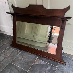 Lovely Art Nouveau style Overmantel mirror

C1900

In solid oak

Bevelled glass

H: 73cm W: 101cm

Chip to bottom edge (see pics)