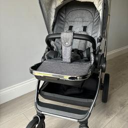 Venicci Tinum 2.0 3 in 1 Travel System – Rock Graphite : 10 Piece Bundle Incl. Pushchair Pram, Car Seat Carrycot & Changing Bag + Accessories

venicci Isofix Car Seat Base

Comes with adaptors for car chair

Foot muff and pram liner

Changing bag

Rain cover

Two car seat covers - paid £100 pound for the navy bow one it’s universal.

Everything is clean spotless condition always had pram liners on.

Frame is slightly scratched due to folding on the chrome which I have added in pictures.

Happy to post out in 2 boxes but will be Royal Mail signed for delivery or collection is DY6 area Kingswinford.

Any more questions please let me know ❤️