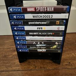 PS4 games bundle. Includes game stand. All good condition