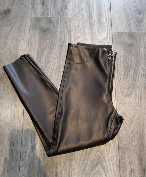 Buy & Sell Surrey Elmbridge - Photos for Zara Womens Leather Trousers/Leggings Black -