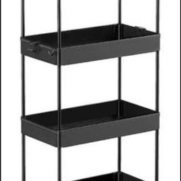 Storage trolley, can be used for craft, kitchen, bedroom etc. 4 tiers. New in box. Collection colne Bb88js x black or grey colours available x