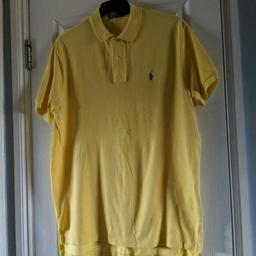 worn once yellow with blue horse casual polo shirt great condition, size L. collection only.